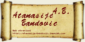 Atanasije Bandović vizit kartica